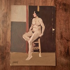 Nu Portrait Huile Carton