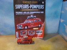 1/43 VEHICULES LEGERS SAPEURS POMPIERS HACHETTE  PEUGEOT 403 VDR US DU 07