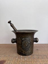 Ancien Pilon Mortier en Bronze