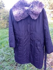 parka femme noire col fourrure, taille 46/48