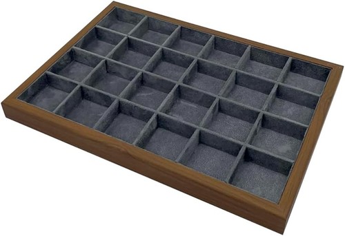 Coffret bijoux bois suédine - bijoux,