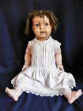 GRAND BÉBÉ CARACTÈRE ANCIEN K & W CELLULOÏD + LA MARQUE À LA TORTUE - 68 cm