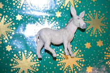 ANCIEN SANTON DE CRÈCHE ANE FLOQUÉ - 6,8 cm DEVINEAU