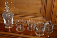 Cristal Saint Louis 1 Carafe à whisky  4 Verres à whisky modèle Bubble superbe