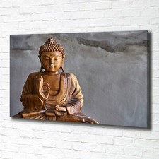 Tulup Image Sur Toile Tableau Imprimé 100x70cm - Bouddha En Bois