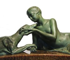 Pendule 3 pièces Signée S.BIZARD (association avec LAVROFF ?) art deco clock