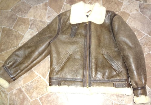 Schott real mouton bomber - real,