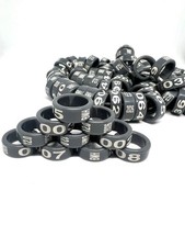 Bagues plastique 2026 pour pigeons / poules 08/10/12/14/16/18/20mm couleur gris