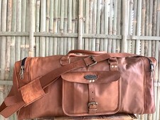 Cuir Hommes Vintage Chèvre Gym Voyage Valise Marron Sur Taille Neuf Sac [Cabine