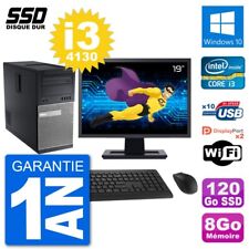 PC Tour Dell 9020 Ecran 19" Intel Core i3-4130 RAM 8Go SSD 120Go Windows 10 Wifi