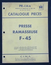 Catalogue manuel MAC CORMICK F45 PR-1A FR tracteur tractor Traktor 