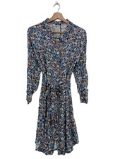 NUNA LIE Robe à manches longues Dames Robe T EU 36 bleu style décontracté