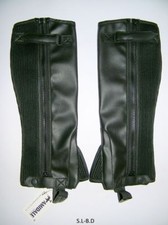 Demi Chaps Équitation Pare Cuir Noir - Taille S, M, Grand & X-Larg