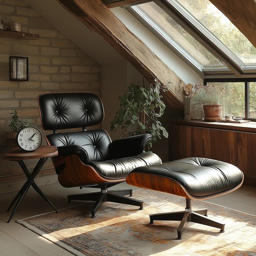 Mid century eams chaise lounge - century,