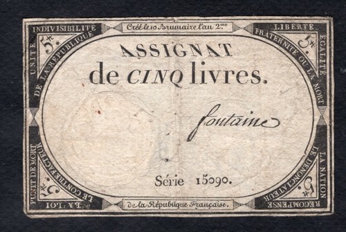 Assignat livres 1793 etat - assignat,