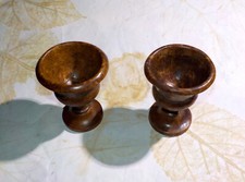 2 Coquetiers 1900 en Loupe de Thuyas - très belle patine - ART POPULAIRE - C5