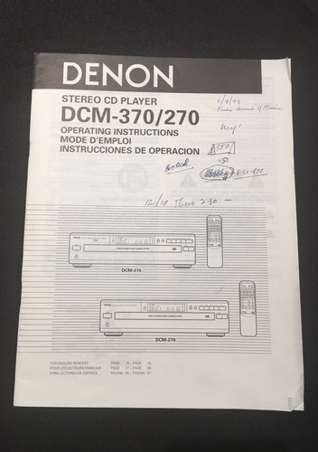 Denon dcm 370 270 cd - dcm-370, /