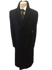 Manteau Homme Long Noir Hiver Laine taille 52 très élégant (du 48 au 62)