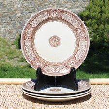 Ensemble de 4 assiettes anciennes en faïence anglaise / modèle Florence