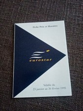 EUROSTAR-janvier 1995 fiche chaix guide indicateur horaires TRAIN TGV