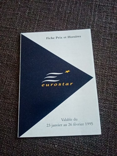 Eurostar janvier 1995 fiche - 1995,