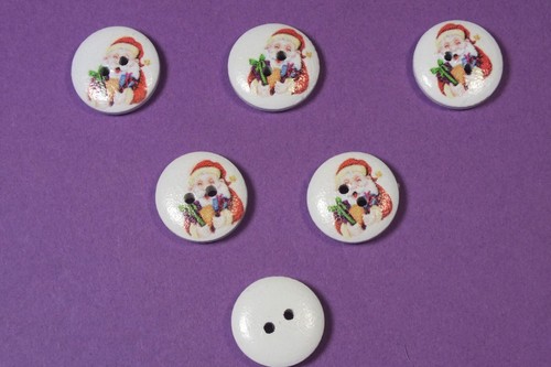 Lot boutons bois - :, rond