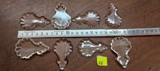 8 anciennes pampilles  verre cristal pour lustres lampe restauration