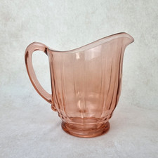 Pichet Cruche Carafe Vintage – Verre Moulé Rose –  Années 50