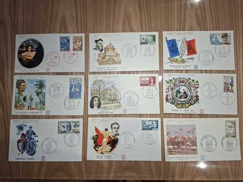 Lot enveloppes timbres - , 10