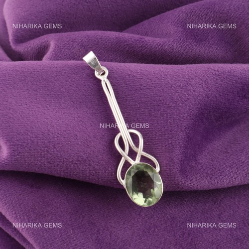 Argent sterling ovale vert - argent,
