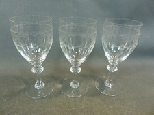 Lot de 3 verres apéritif vin en verre soufflé vintage finement décorés