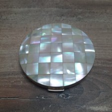 Poudrier Ancien Stratton Made In England Rond Doré + Nacre Vintage Avec Miroir