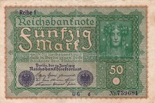 billet ALLEMAGNE 50 mark berlin 24 juin 1922 circulé
