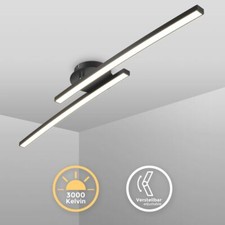 Plafonnier LED 12W pivotant 3000K noir éclairage plafond salon couloir cuisine