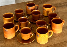 Arcopal France Vintage Volcan 6 Mugs + 6 tasses + sous-tasses  Etat neuf