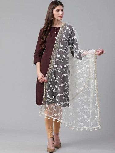 Chanderi dupatta solide pour - dupatta,