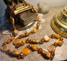 Collier perles pâte de verre