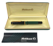 Stylo Plume Pelikan M150 Vert Et Noir Finitions Or Nib F + Étui