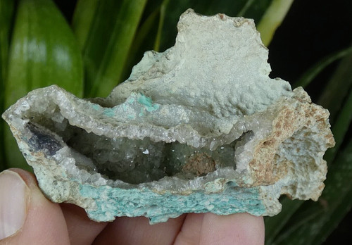 Géode quartz hématite - quartz, &