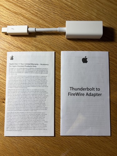 Apple thunderbolt firewire - thunderbolt, to