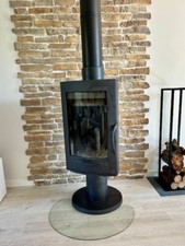Poêle à bois moderne 12 kW + accessoires stockage du bois