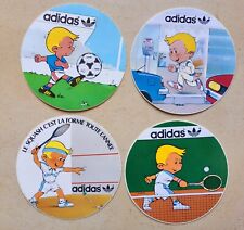 4 Ancien Autocollant ADIDAS CHAUSSURES FOOTBALL Tennis Football jogging squash