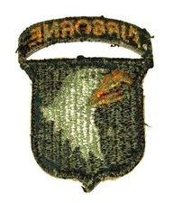 Rare Patch US 101st AIRBORNE Green Back type 7 WW2 - 100% ORIGINAL