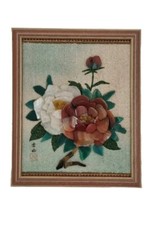 Wall Art Porcelain Flowers.  Framed Tableau Encadré Fleurs En Porcelaine 