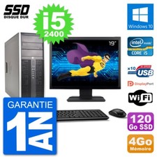 PC Tour HP 8200 Ecran 19" Intel Core i5-2400 RAM 4Go SSD 120Go Windows 10 Wifi