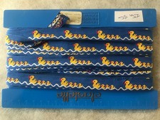 ANCIEN GALON RUBAN BLEU MOTIF CANARD CANETONS 15 METRES 1.5 cm LARGEUR