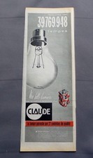 PUB PUBLICITE ANCIENNE ADVERT CLIPPING 230617 / AMPOULE CLAUDE UNE BELLE LUMIERE