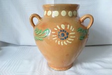 Vase pot à passants ancien en terre cuite de Savoie - Alsace 19 cm