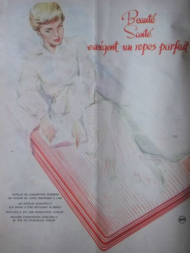 Publicité 1958 matelas - publicitÉ,