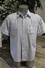 chemise lin carreaux bleu manches courtes MARLBORO CLASSICS taille M regular fit